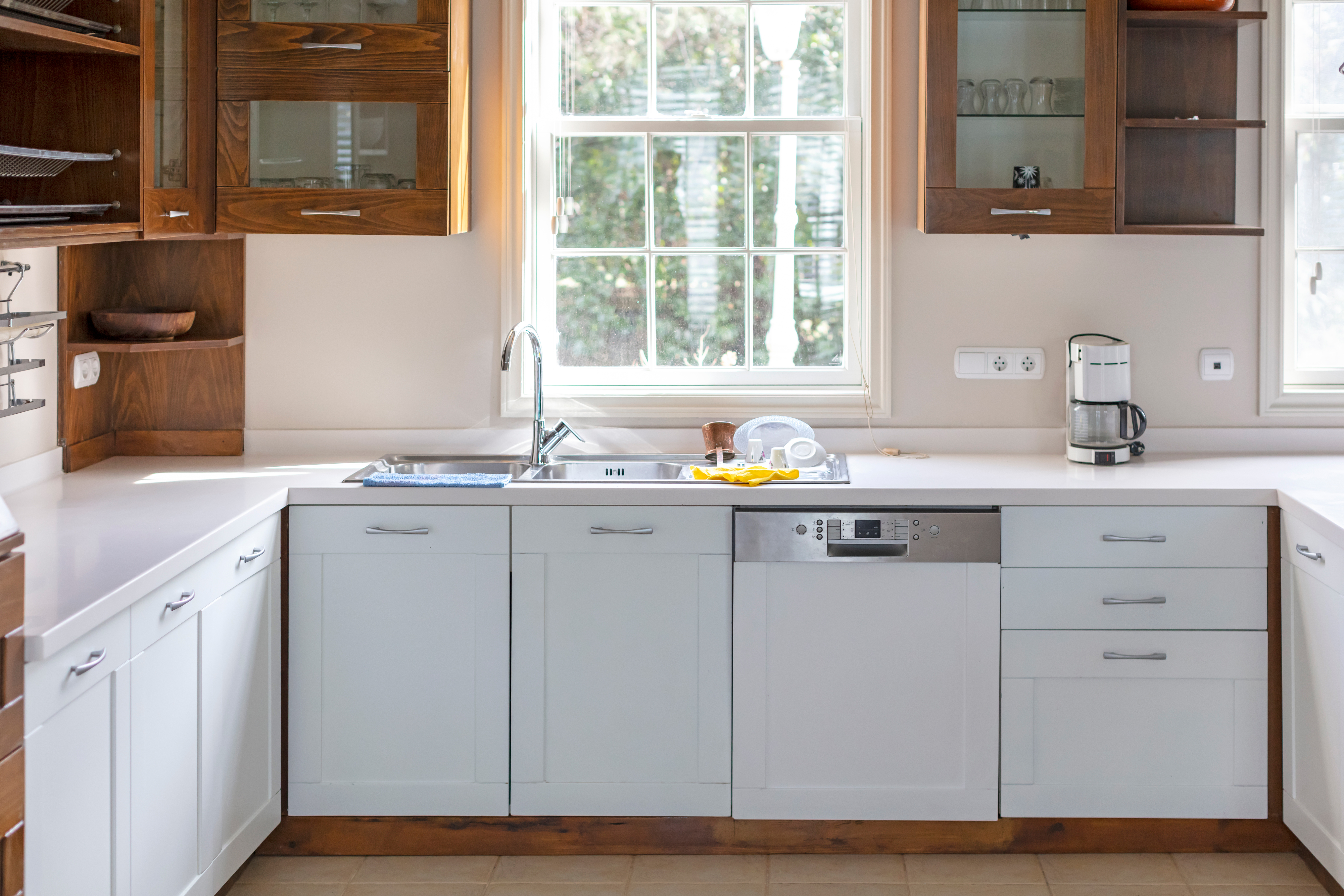view-of-bright-white-and-brown-modern-kitchen
